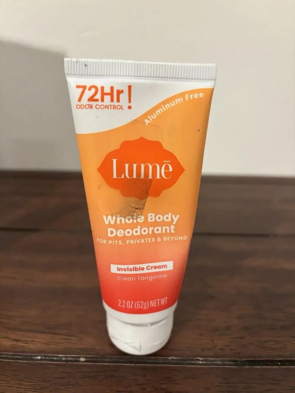 LUME CLEAN TANGERINE Whole Body Deodorant Cream Tube 2.2 oz TRAVEL SIZE SEALED